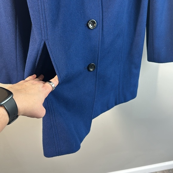 J.Jill Wool Pea Coat Overcoat Royal Blue Size M - Picture 9 of 14